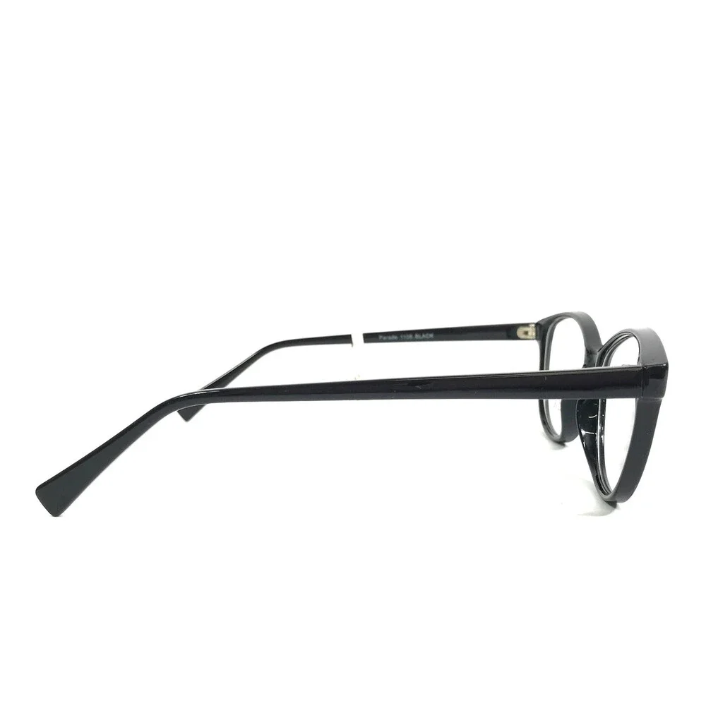 Parade Eyeglasses Frames 1108 Polished Black Cat Eye Full Rim 53-15-143
